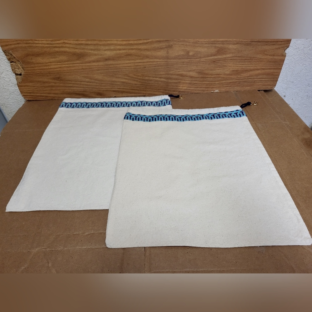 Tory Burch Canvas Drawstring Dust Bag 14X12 Lot Of 2
